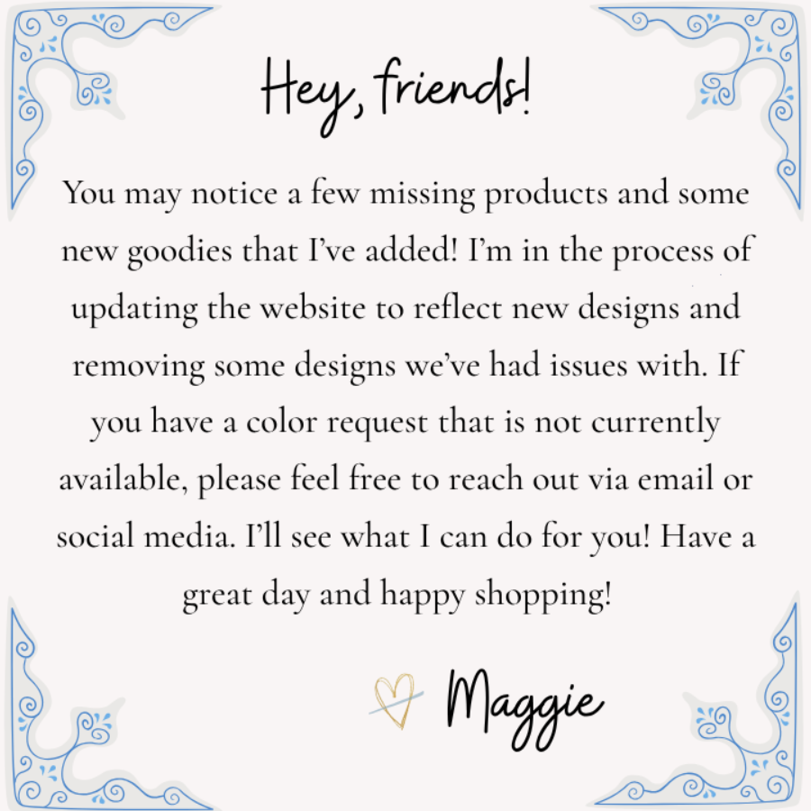 Message from Maggie with decorative elements on a white background
